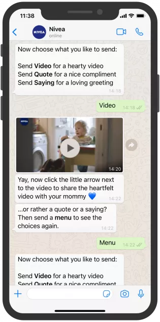 nivea WhatsApp Chatbot Mothers Day