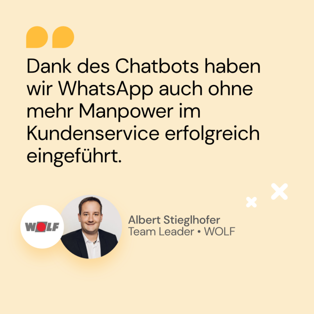 Zitat von Albert Stieglhofer von Wolf über Kundenservice über Chatbots
