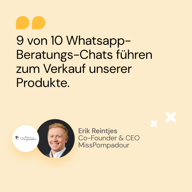 Zitat von Erik Reintjes von MissPompadour über Erfolg per Whatsapp