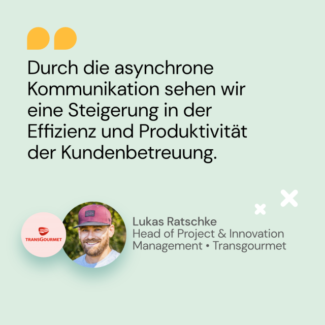 Zitat von Lukas Ratschke von Transgourmet über Steigerung der Effizienz und Produktivität