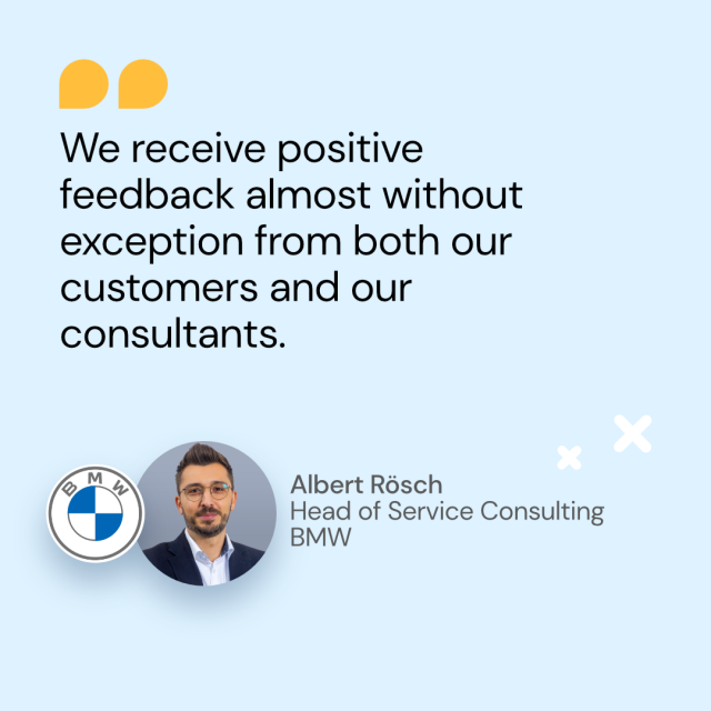 Quote by Albert Rösch BMW about positive feedback