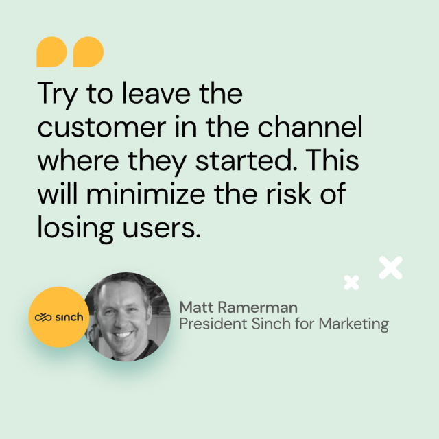 Quote from Matt Ramerman from Sinch about Customer Journey