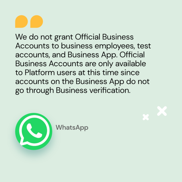 Quote from Whatsapp about green check