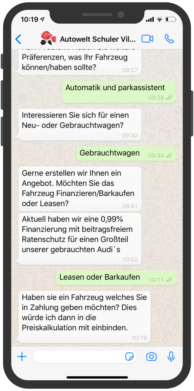 Chat Screenshot Autowelt Schuler WhatsApp 2