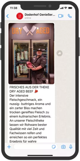 Screenshot Dodenhof GenießerWelt WhatsApp Newsletter Angebot