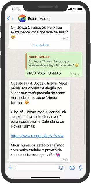 chatbots para WhatsApp escola master