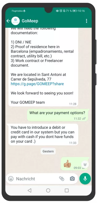Gomeep WhatsApp type of chatbot 2