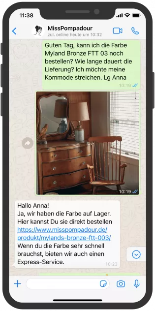 WhatsApp Screenshot device, MissPompadour