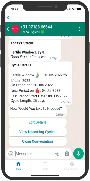 Sirona, WhatsApp chatbot, fem-tech