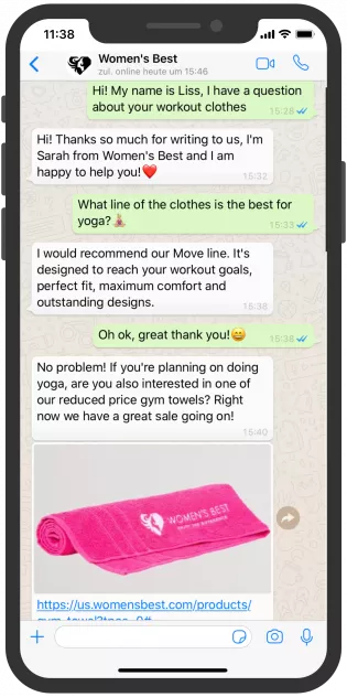 Womens Best customer service chat whatsapp