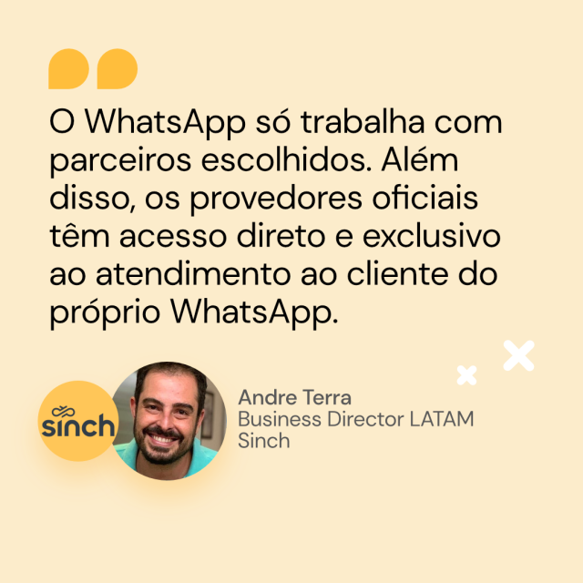 Citação de Andre Terra de Sinch sobre Whatsapp