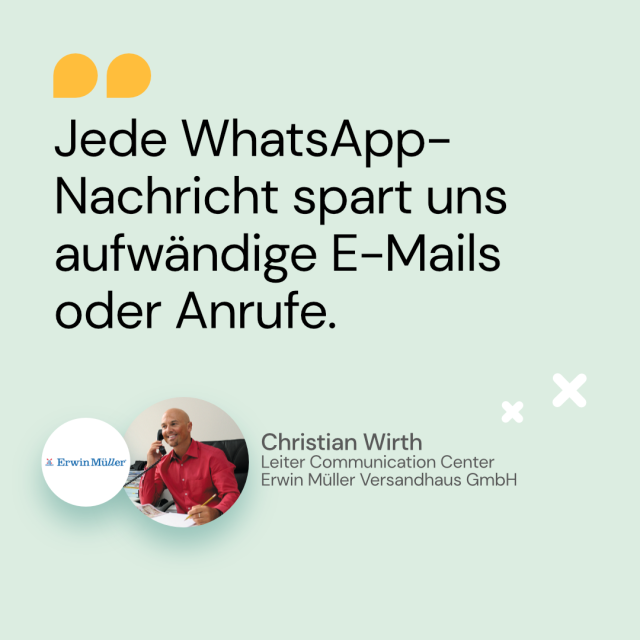 Zitat von Christian Wirth von Erwin Müller über Ersparnisse über WhatsApp