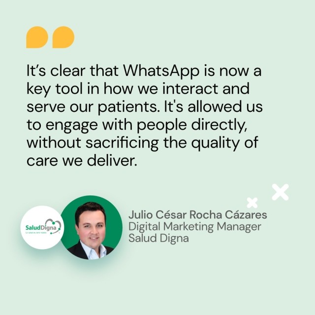 Customer care over WhatsApp Salud Digna