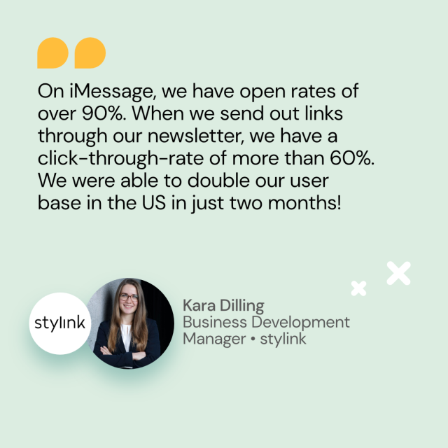 Quote Kara Dilling stylink on good KPIs for apple newsletter