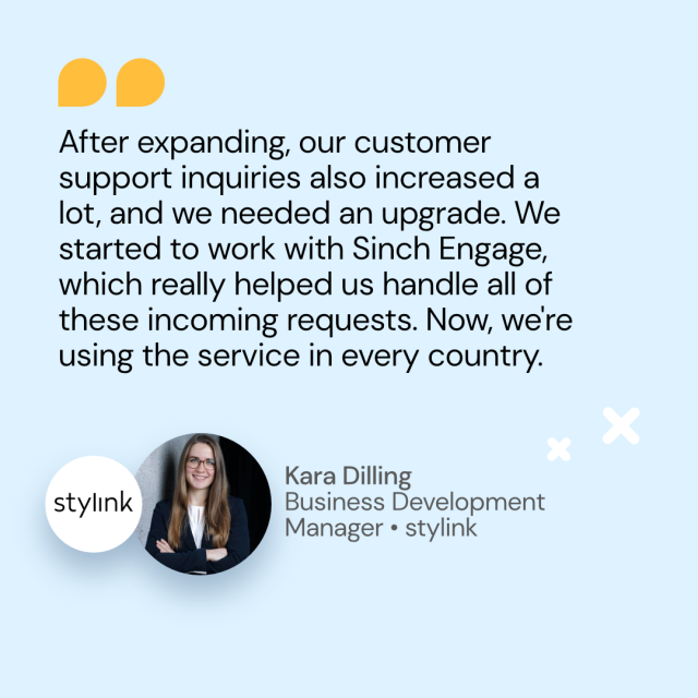 Quote Kara Dilling stylink going global with Sinch Engage