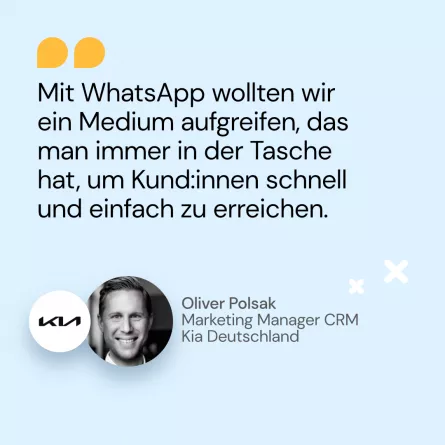 Zitat von Oliver Polsak von Kia Deutschland über Kundenerreichbarkeit 