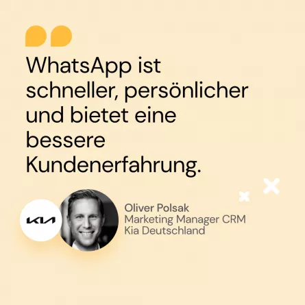 Zitat von Oliver Polsak von Kia Deutschland über WhatsApp