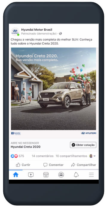 Anúncio Facebook Hyundai Brasil