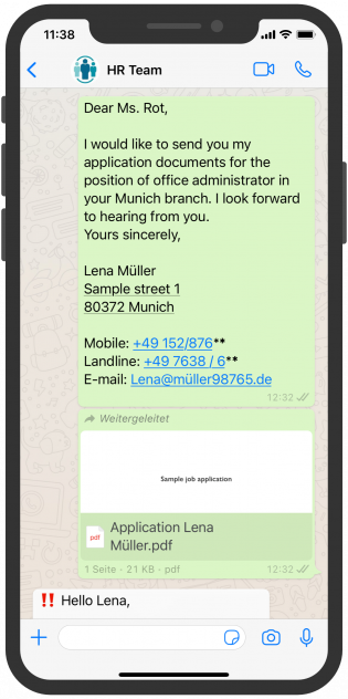 HR WhatsApp chatbot application directly EN