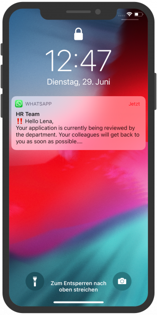 HR notification application lock screen EN