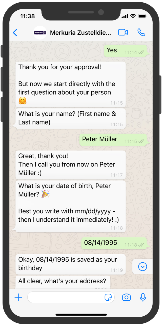 Merkuria delivery HR WhatsApp chatbot 3