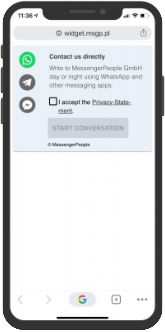 MessengerPeople widget EN