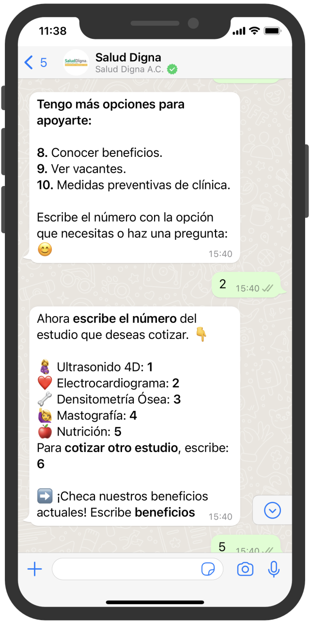 Salud Digna chatbot español