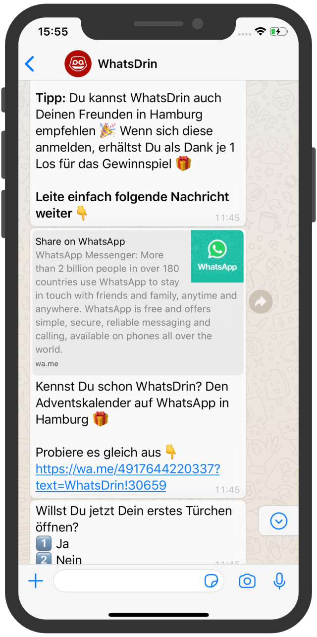 WhatsApp Bottich Whatsdrin Freunde werben Freunde, Click-to-WhatsApp
