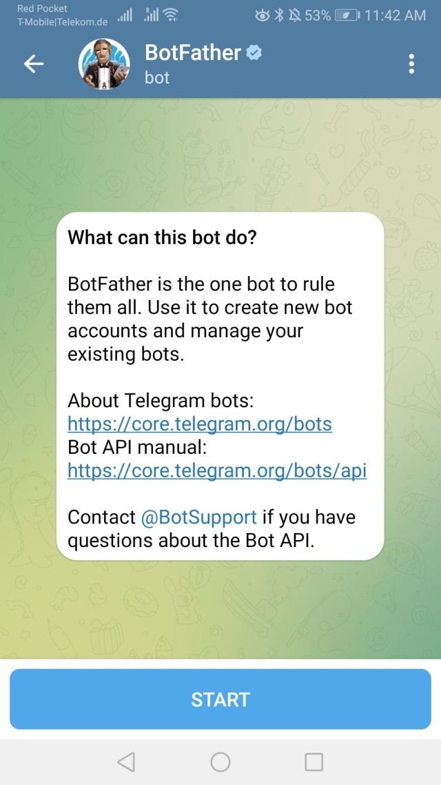 BotFather Telegram bot
