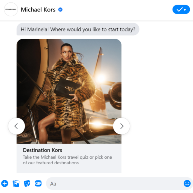 Michael Kors bot chatbot