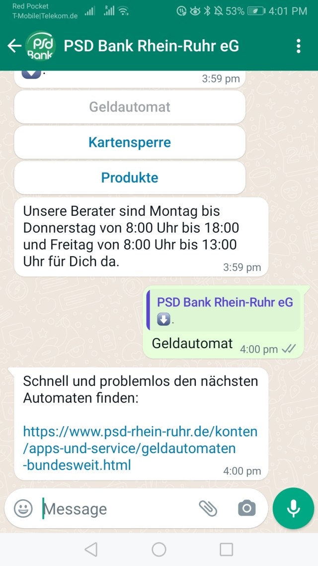 PSD Bank WhatsApp Chatbot 2
