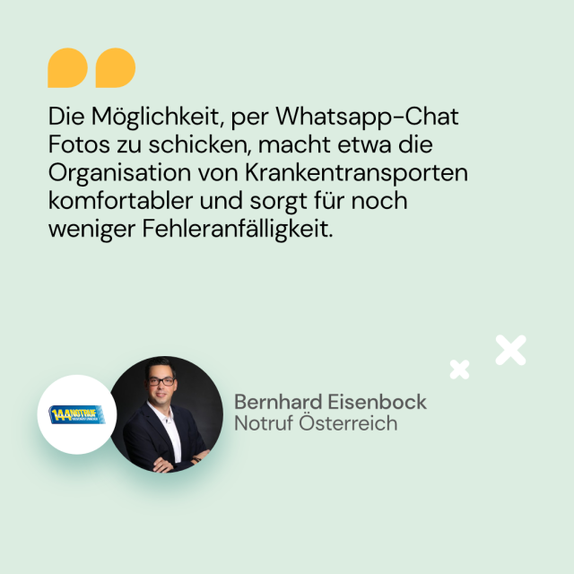Zitat von Bernhard Eisenbock von Notruf Niederösterreich über Whatsapp-Chat