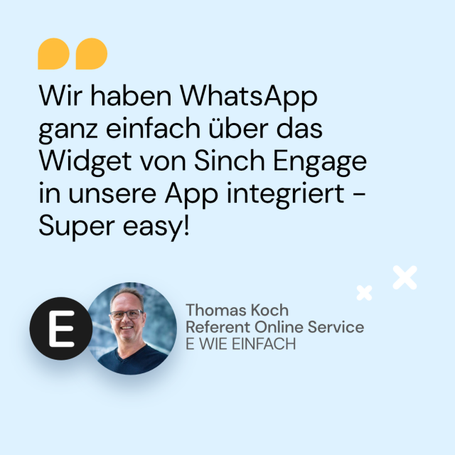 Zitat von Thomas Koch von E WIE EINFACH über App Integrierung