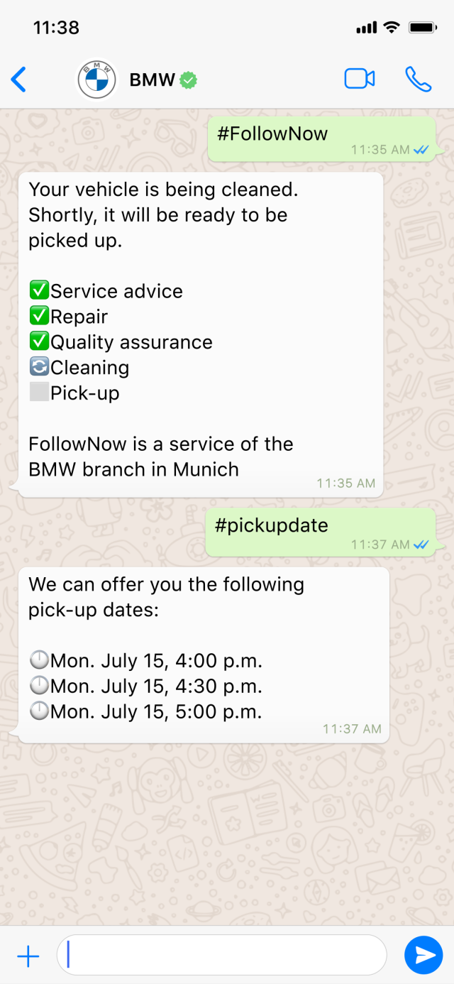 BMW Whatsapp Support