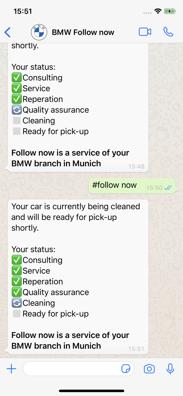 BMW Follow now