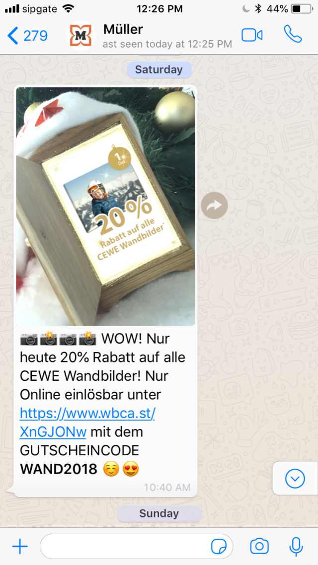 Drogerie Müller Adventskalender WhatsApp 1