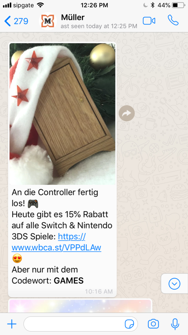 Drogerie Müller Adventskalender WhatsApp 2