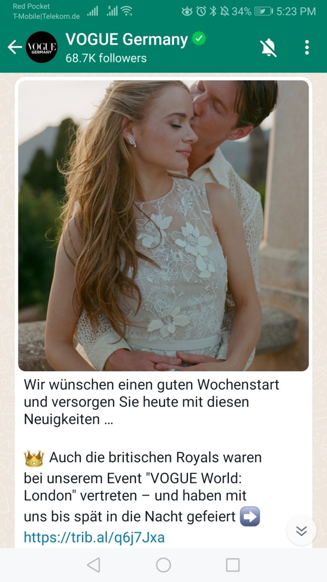 Vogue Deutschland WhatsApp Channel