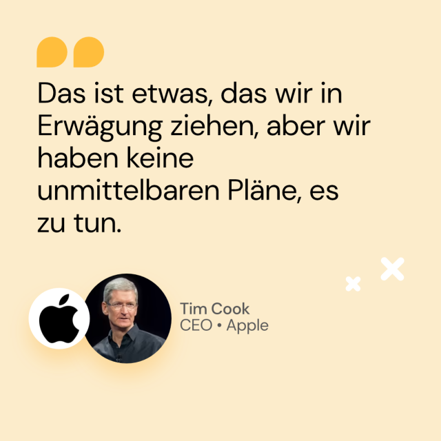 In Erwägung ziehen - Tim Cook, CEO, Apple
