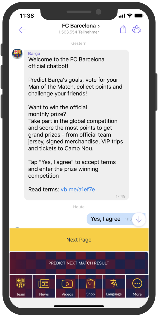 FC Barcelona Viber Marketing Chatbot EN 2