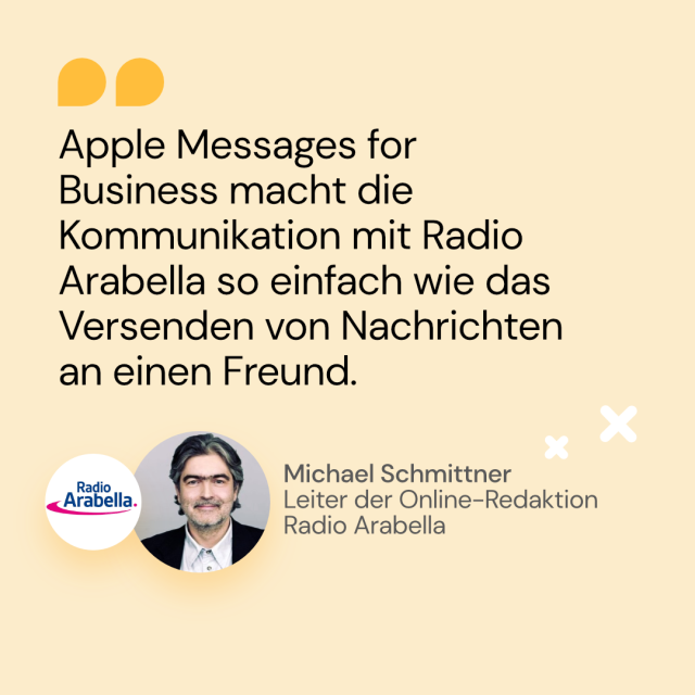 DE_Michael Schmittner_Radio Arabella_Apple Messages Business macht Kommunikation leichter
