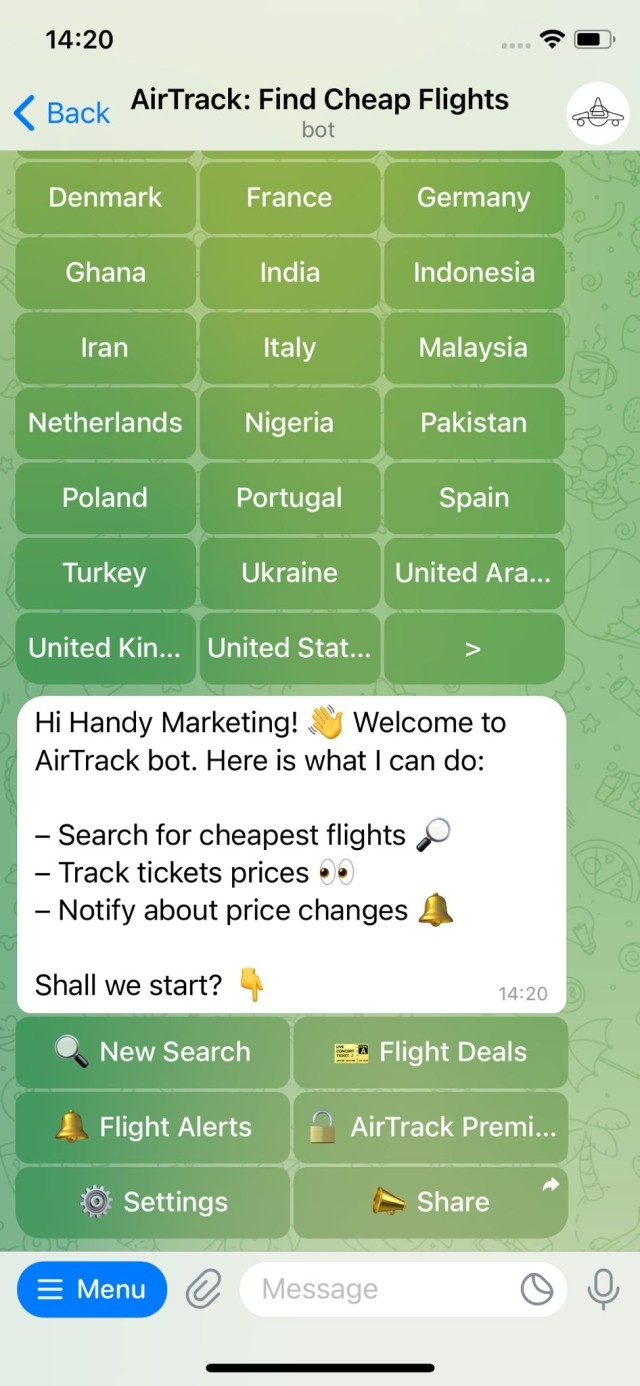 Airtrack Bot Telegram 02