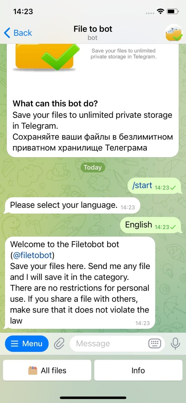 Filetobot Telegram Bot 01
