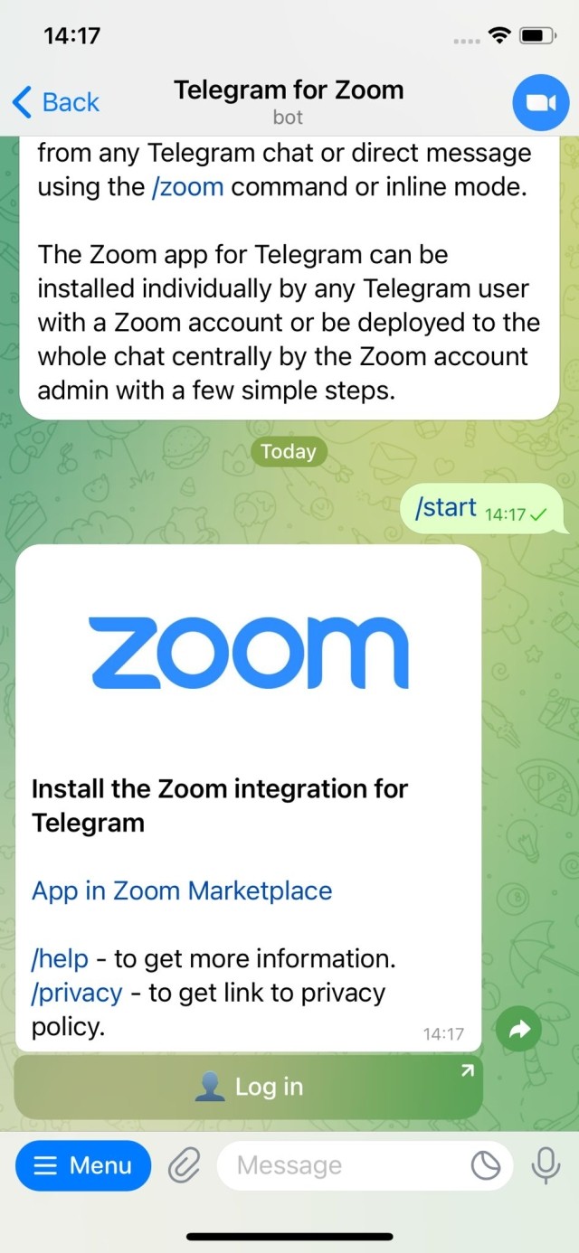 Zoom Bot Telegram 