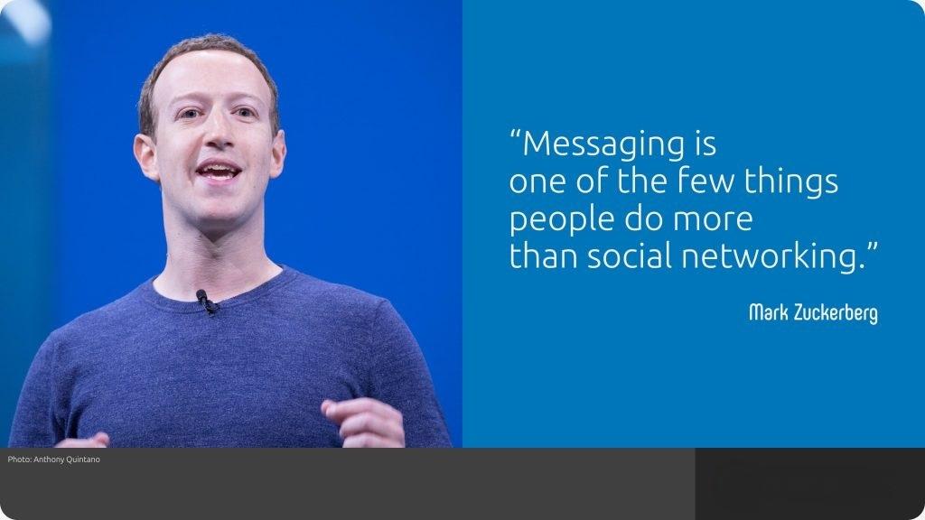 Declaração de Mark Zuckerberg sobre mandar mensagens