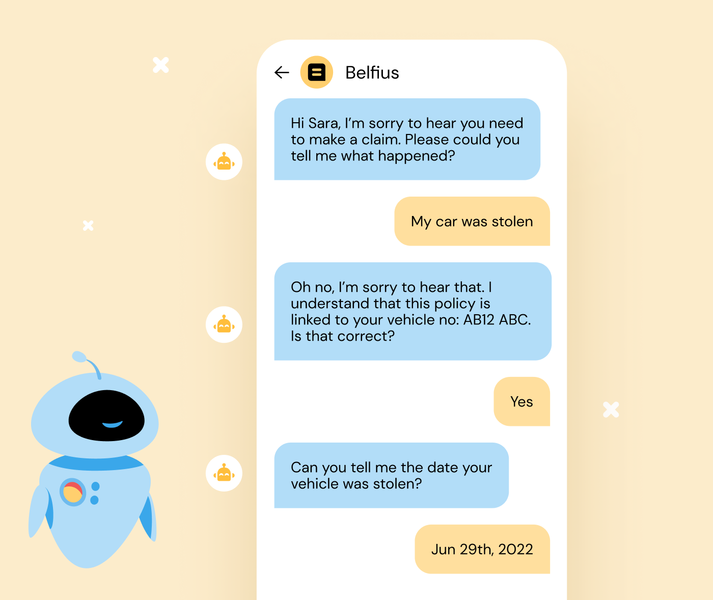 Belfius AI chatbot insurance claim bank
