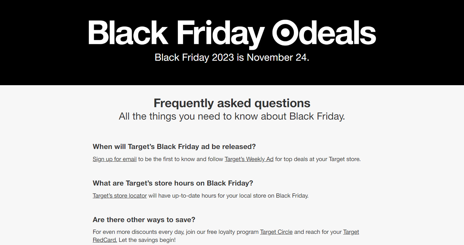 Target web page Black Friday