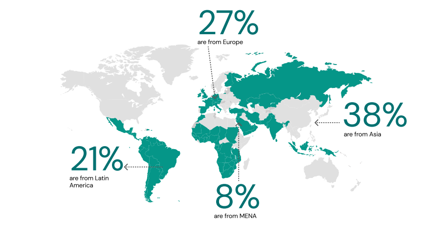Map showing usage of Telegram worldwide