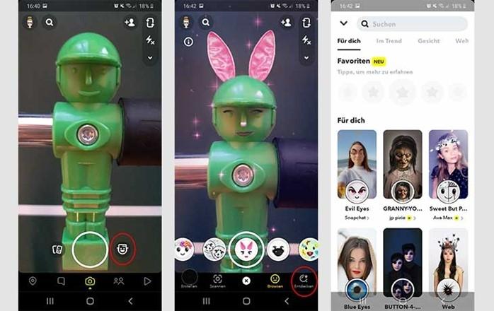 Snapchat Funktionen Filter 