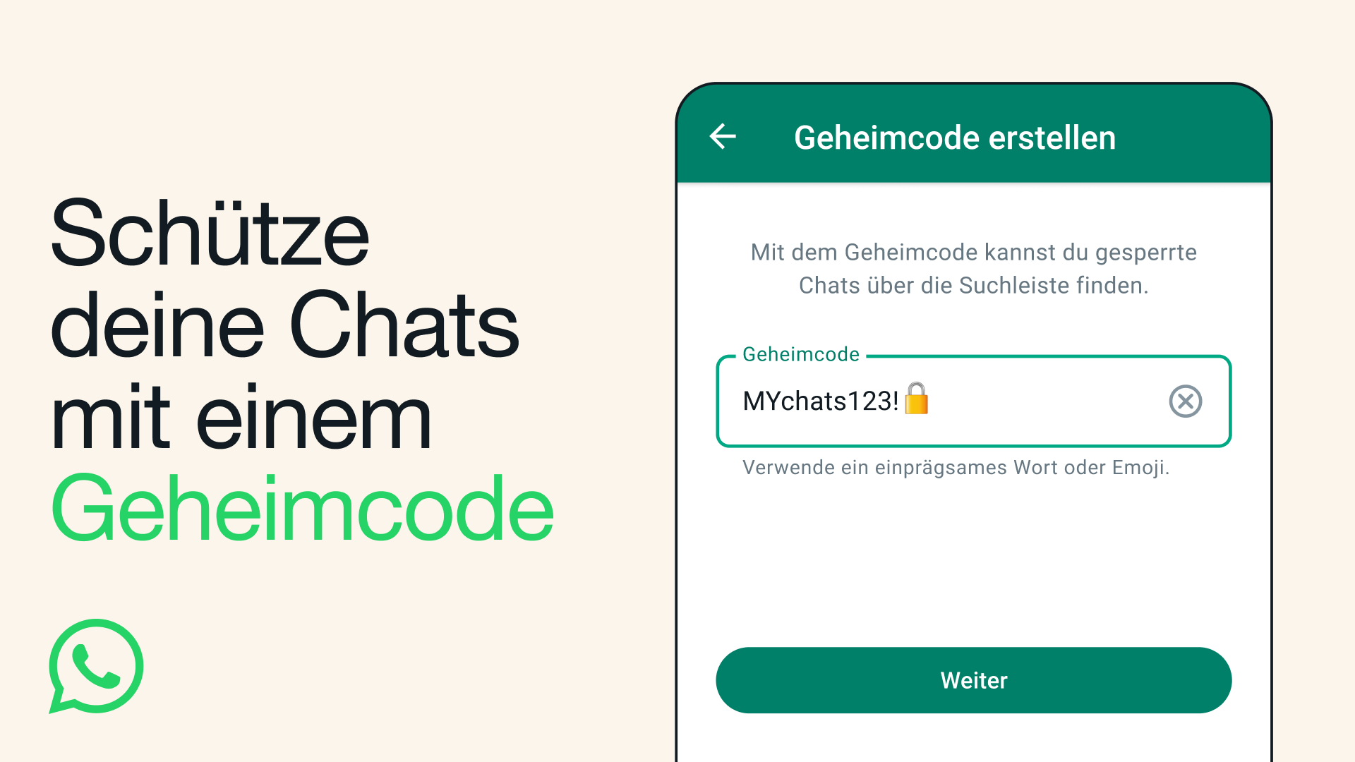 Geheimcode WhatsApp Chatsperre